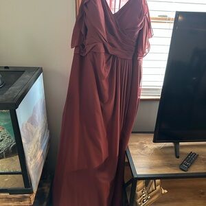 Azazie Burgundy Maxi Dress